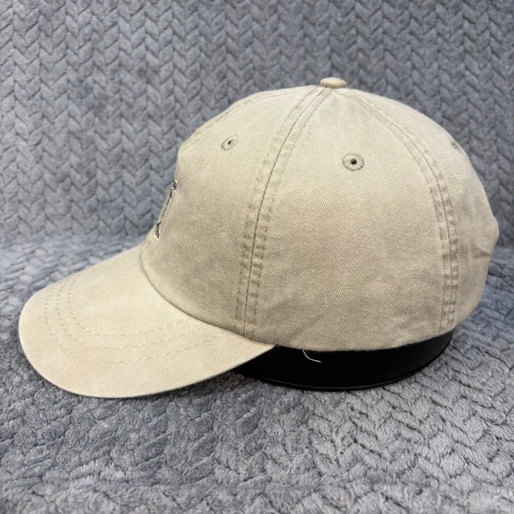 Adams Tan Khaki Cotton Strapback Hat Cross Embroidered Baseball Cap LP101